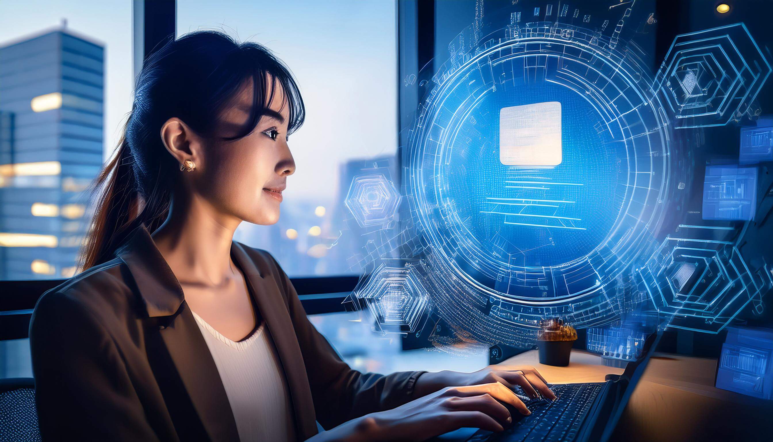 パソコンを使っている女性